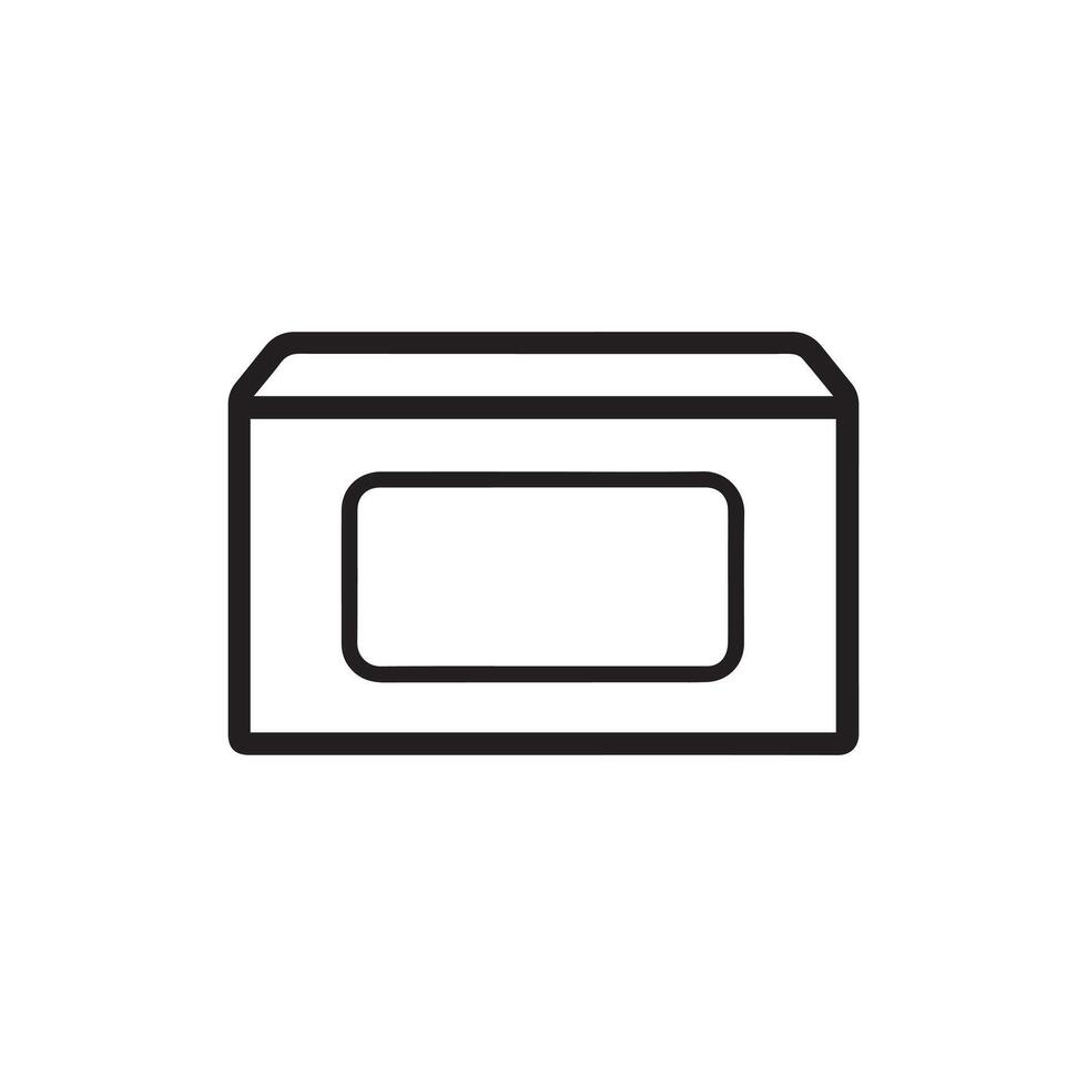 scatola icona. nero icona su bianca sfondo. vettore illustrazione