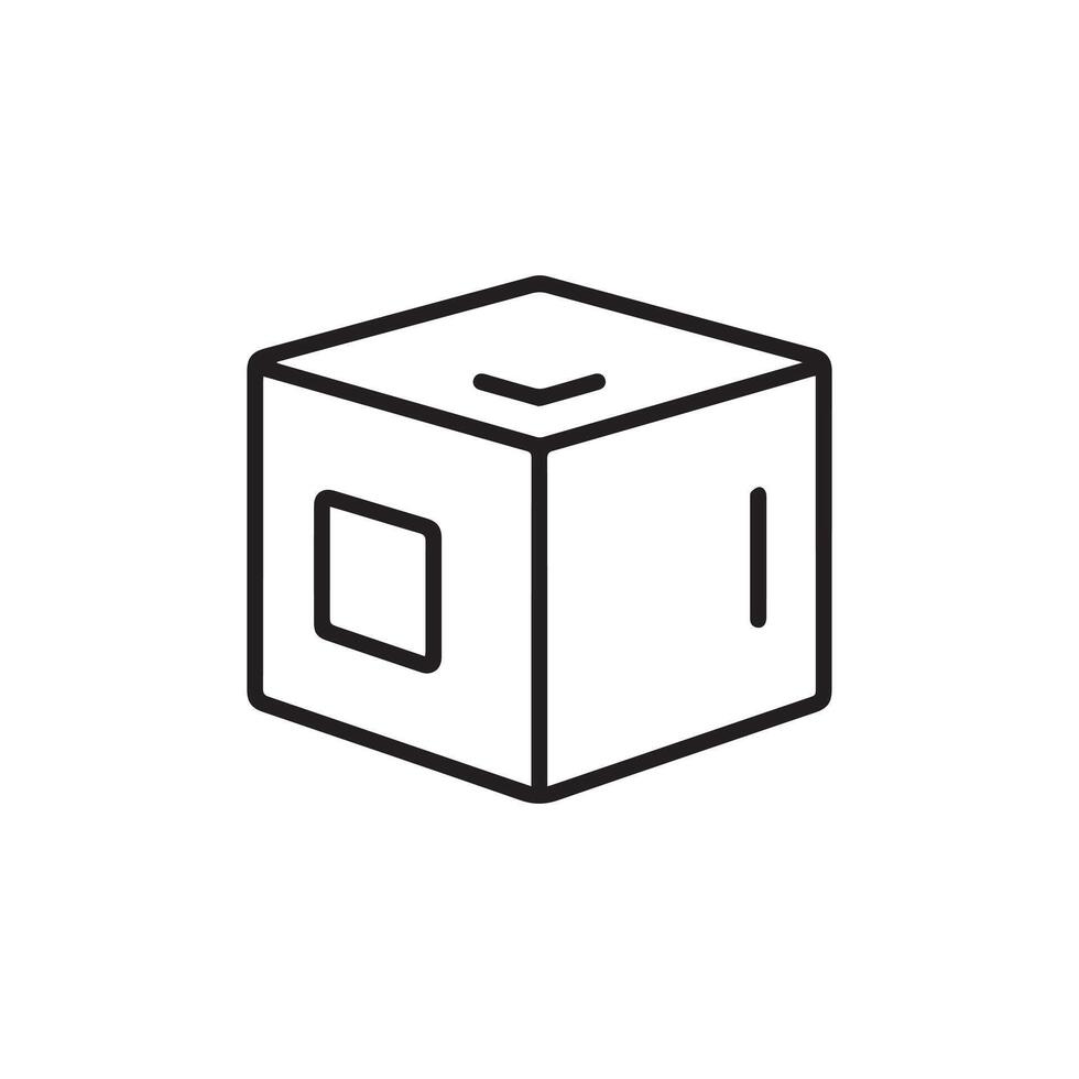 scatola icona. nero icona su bianca sfondo. vettore illustrazione