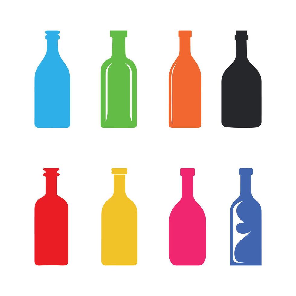 bottiglia icona. bottiglia piatto icona su bianca sfondo. vettore illustrazione