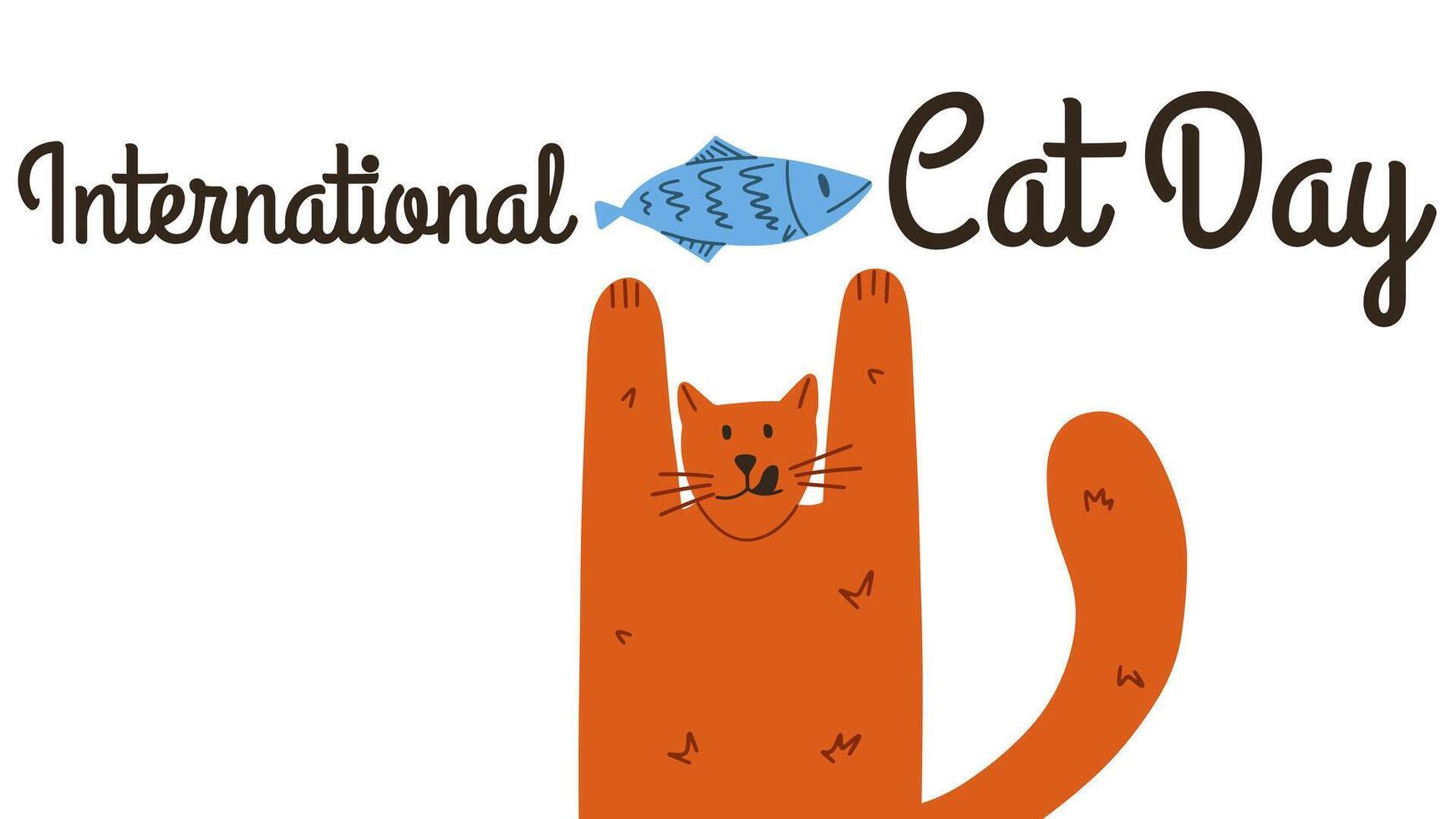internazionale gatto giorno mano disegnare vettore sfondo. divertente mondo gatti. celebrazione di agosto 8. vettore illustrazione