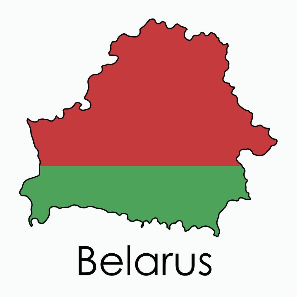 schema disegno di bielorussia bandiera carta geografica. vettore