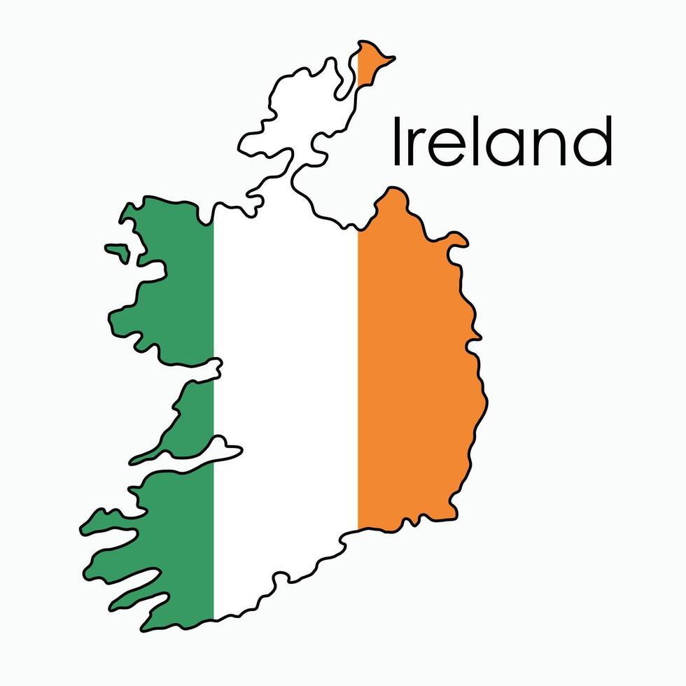 schema disegno di Irlanda bandiera carta geografica. vettore