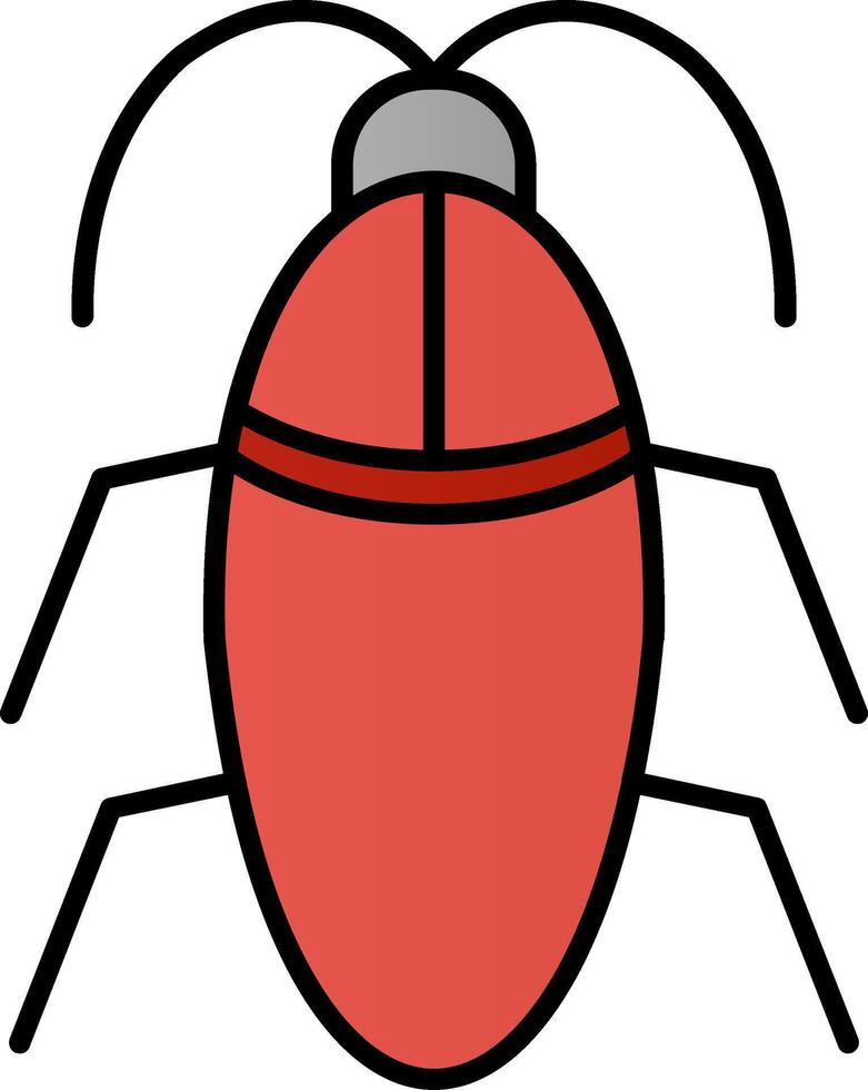 scarafaggio linea pieno pendenza icona vettore