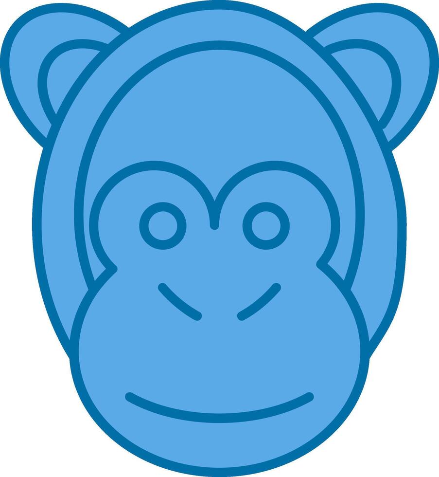 scimmia pieno blu icona vettore