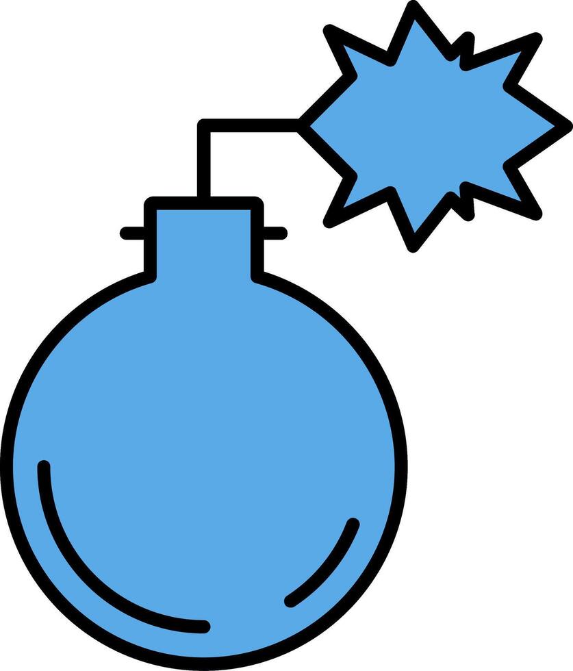 bomba pieno blu icona vettore