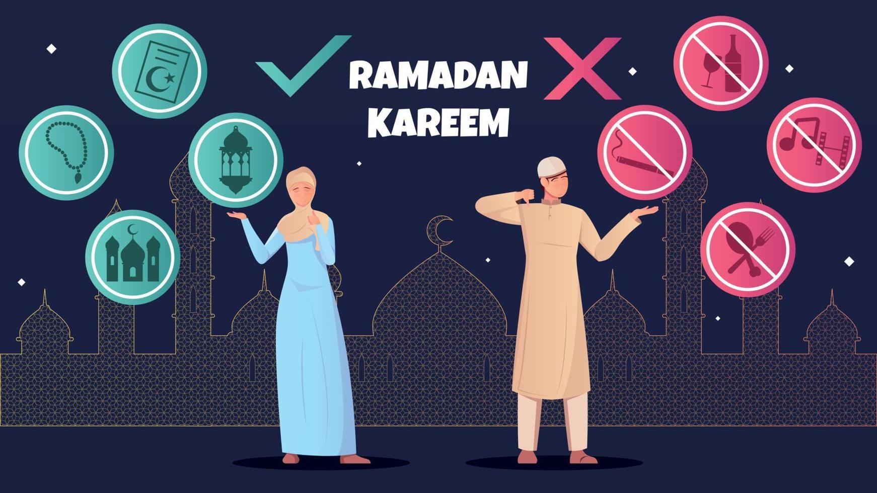illustrazione piatta ramadan vettore