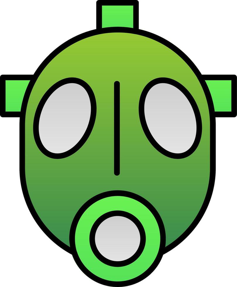 gas maschera linea pieno pendenza icona vettore