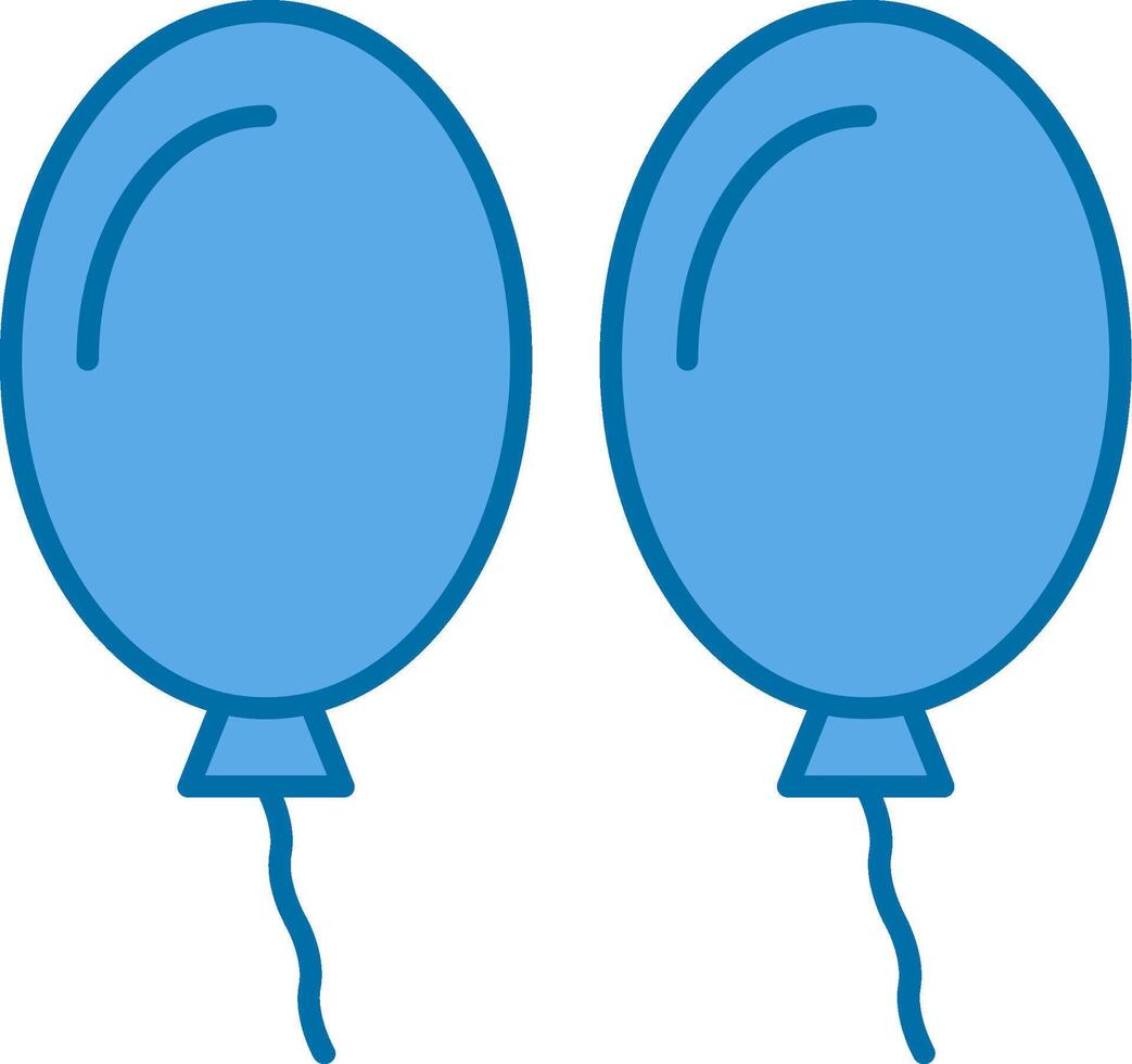 palloncini pieno blu icona vettore