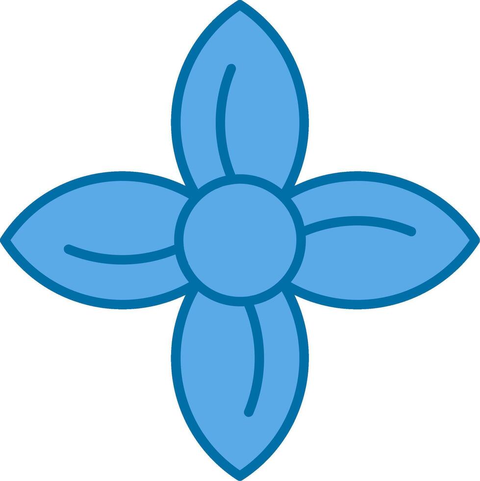 clematide pieno blu icona vettore