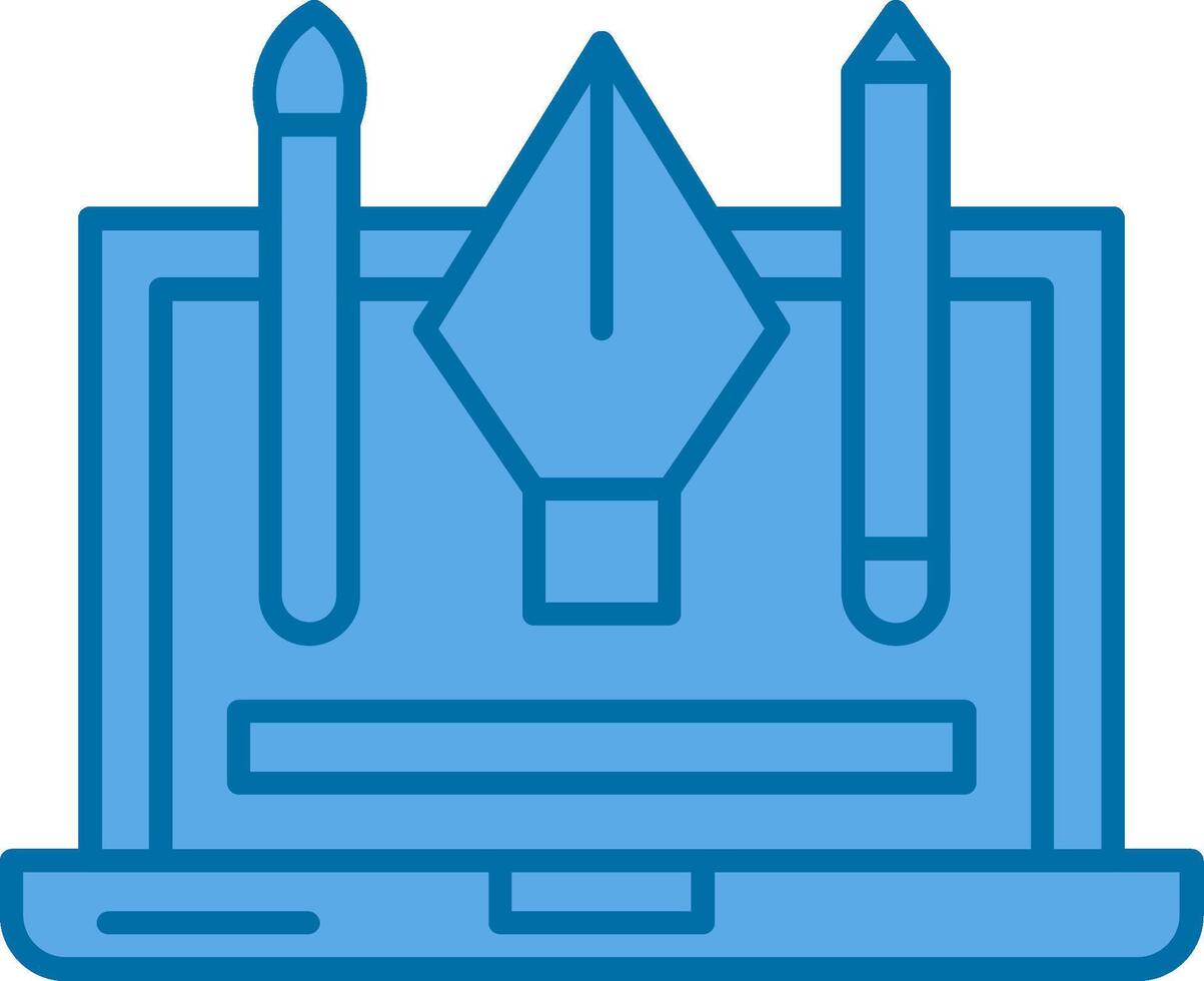 grafico design pieno blu icona vettore