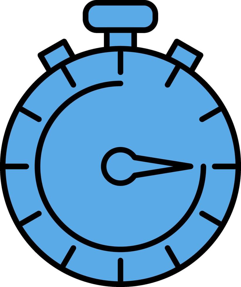 cronometro pieno blu icona vettore