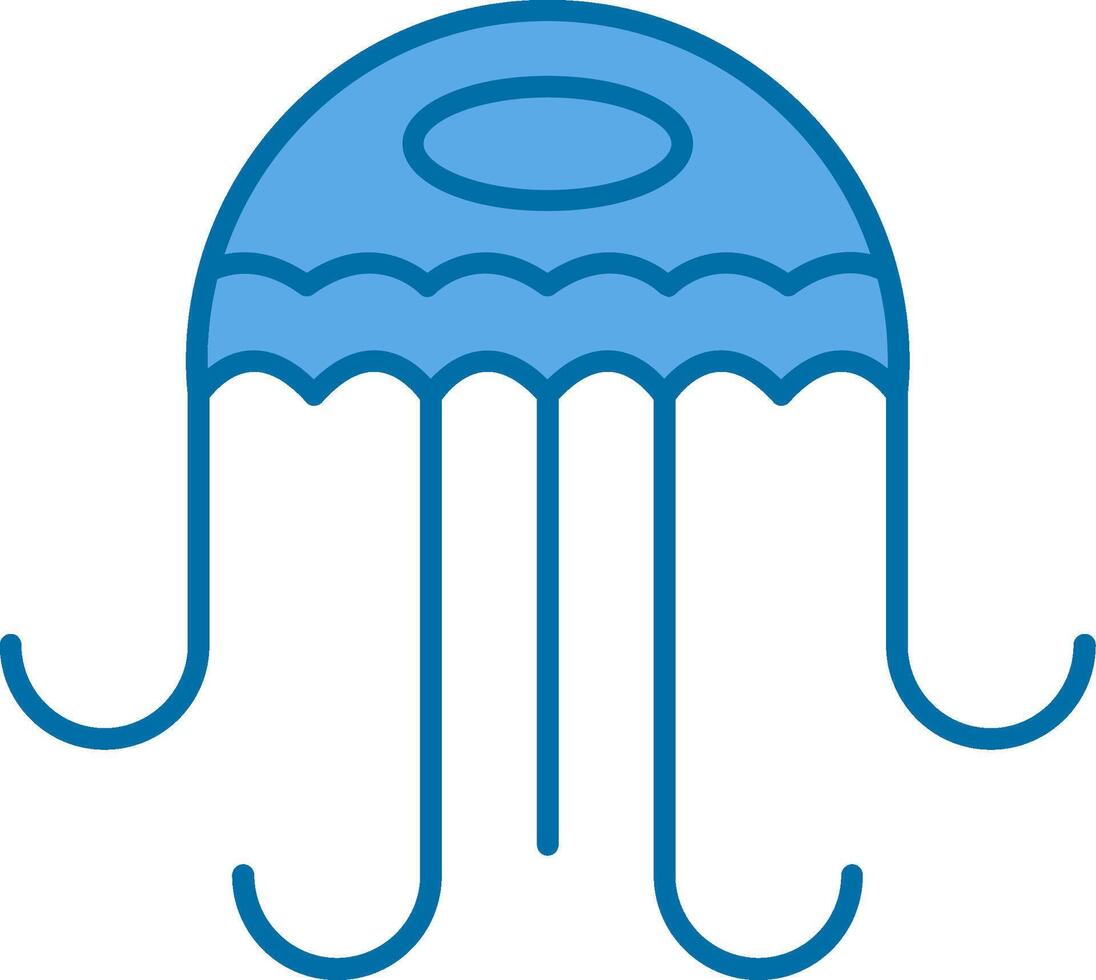 Medusa pieno blu icona vettore