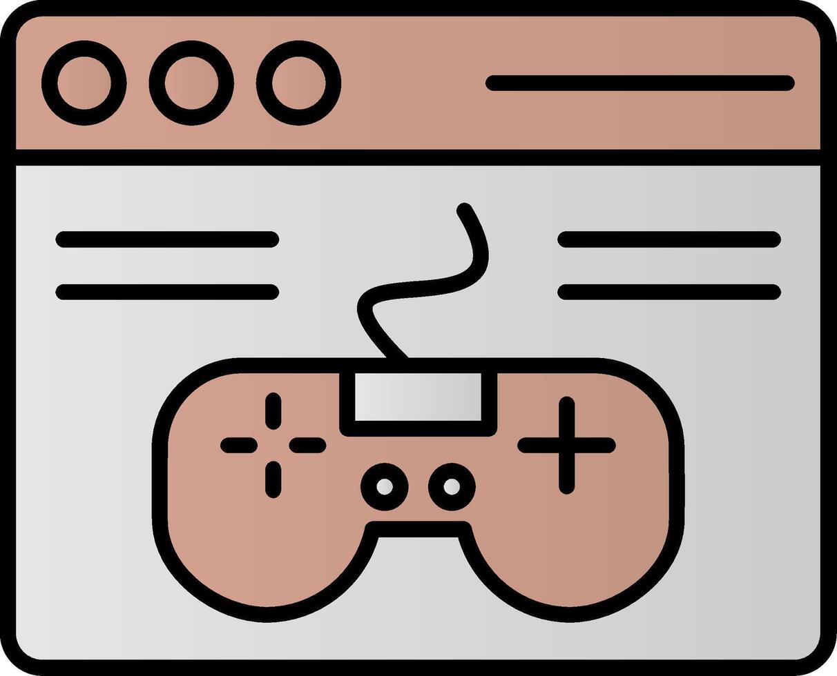 video gioco linea pieno pendenza icona vettore