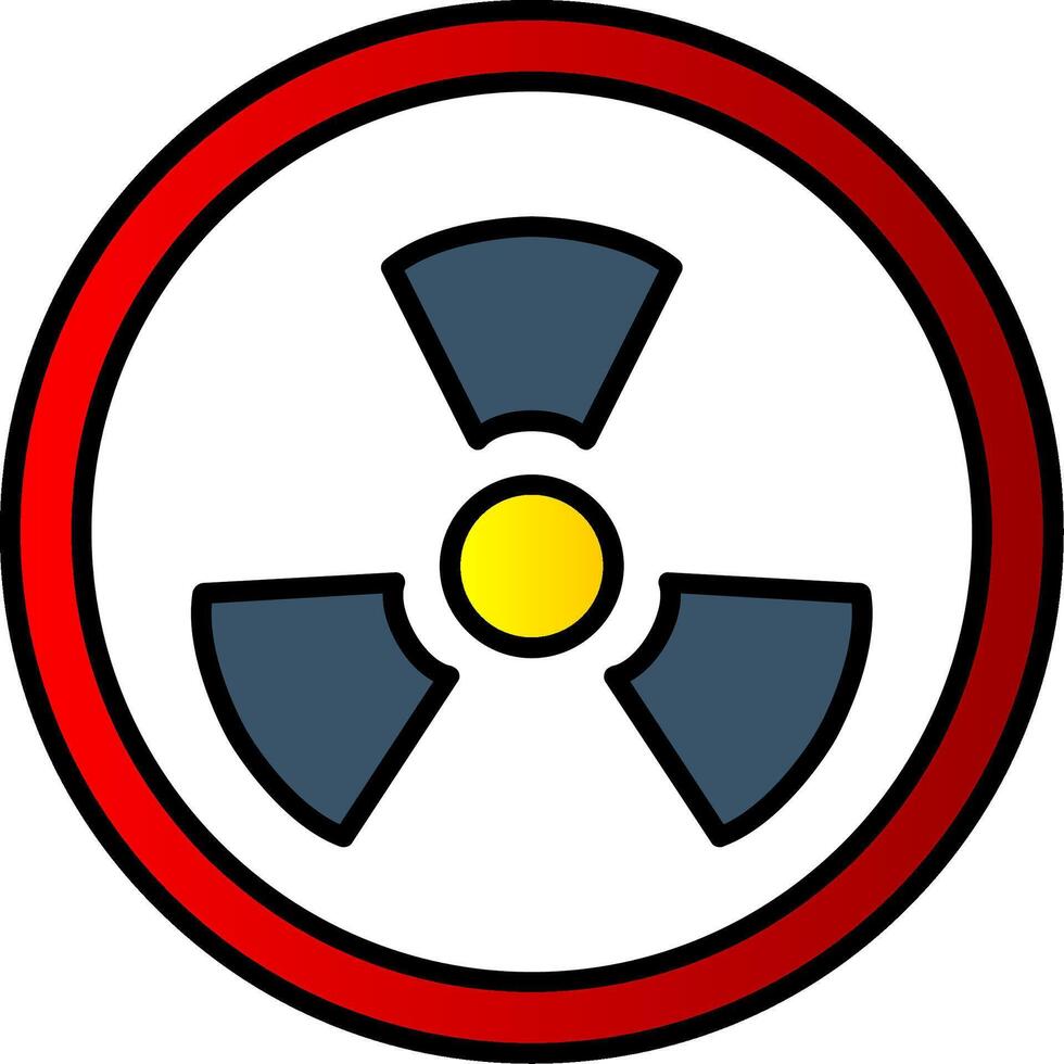 radioattività linea pieno pendenza icona vettore