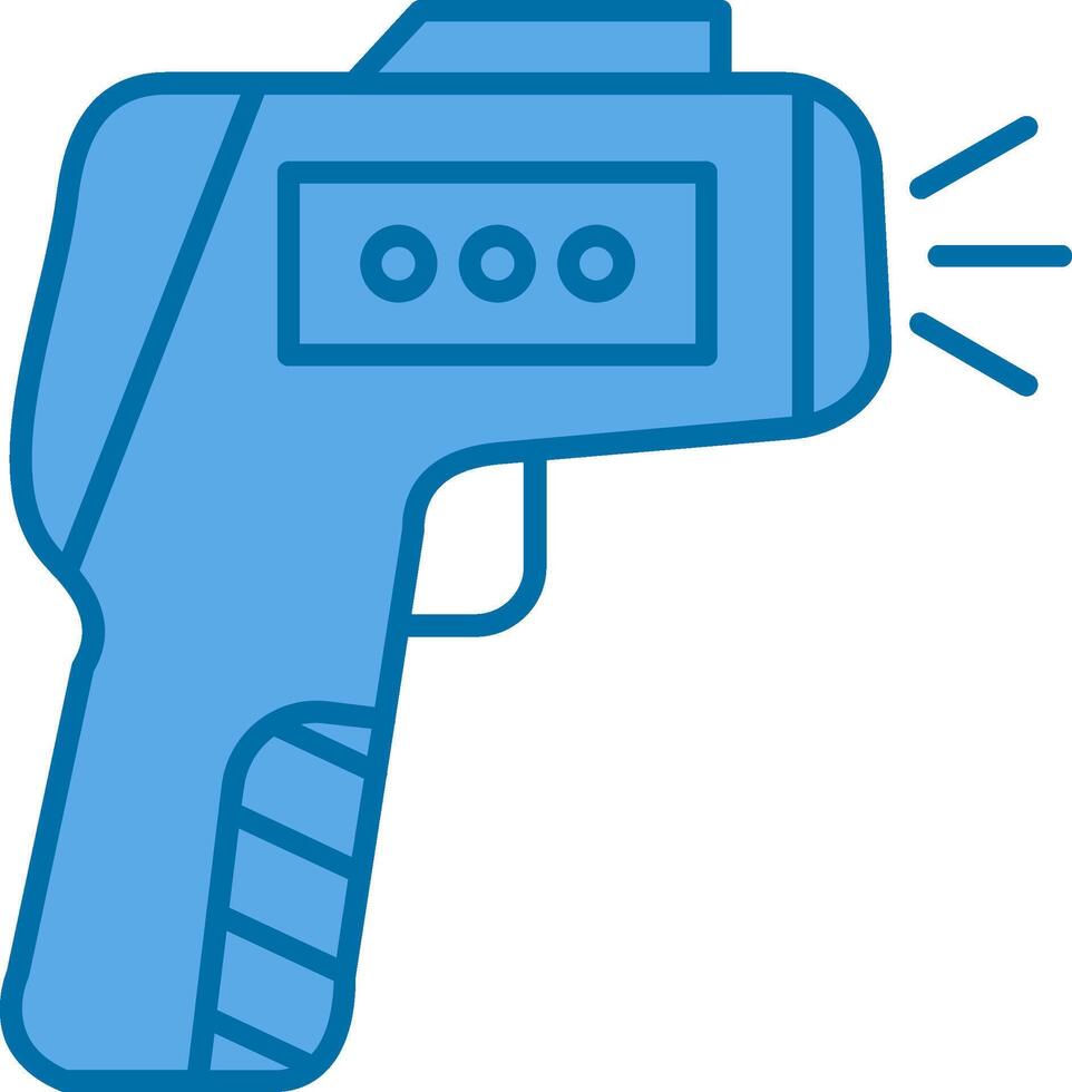 termometro pistola pieno blu icona vettore