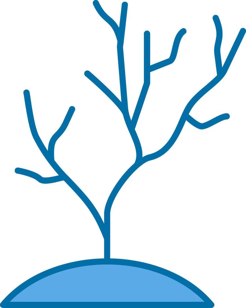 corallo scogliera pieno blu icona vettore
