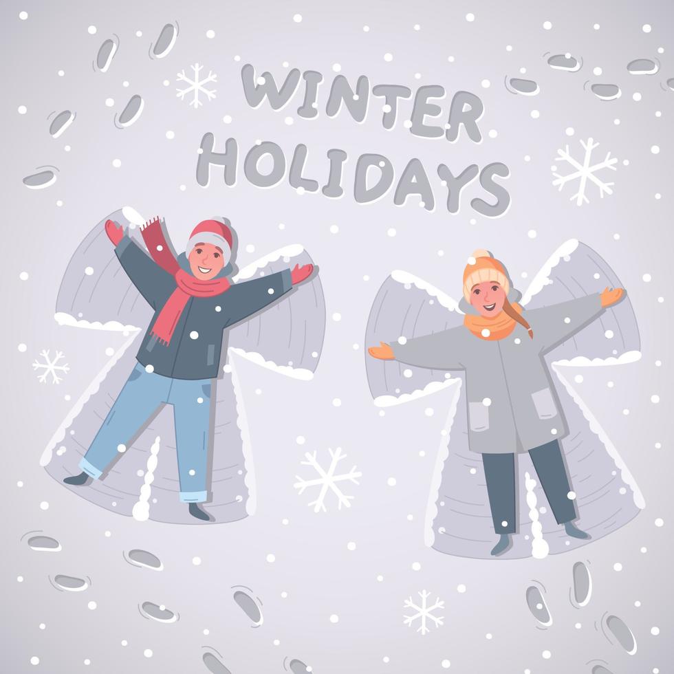 composizione di cartoni animati per le vacanze invernali vettore