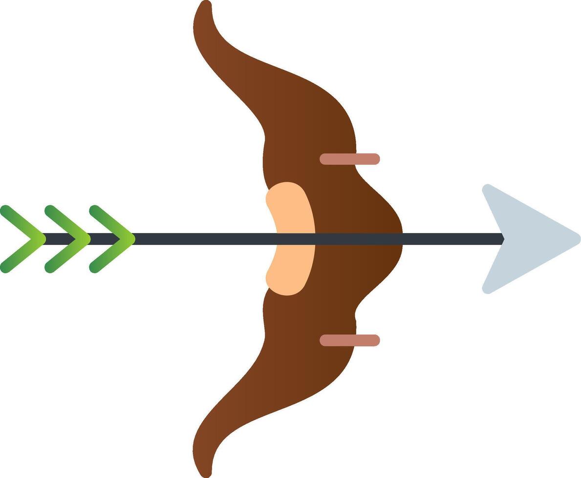 arco e freccia piatto pendenza icona vettore