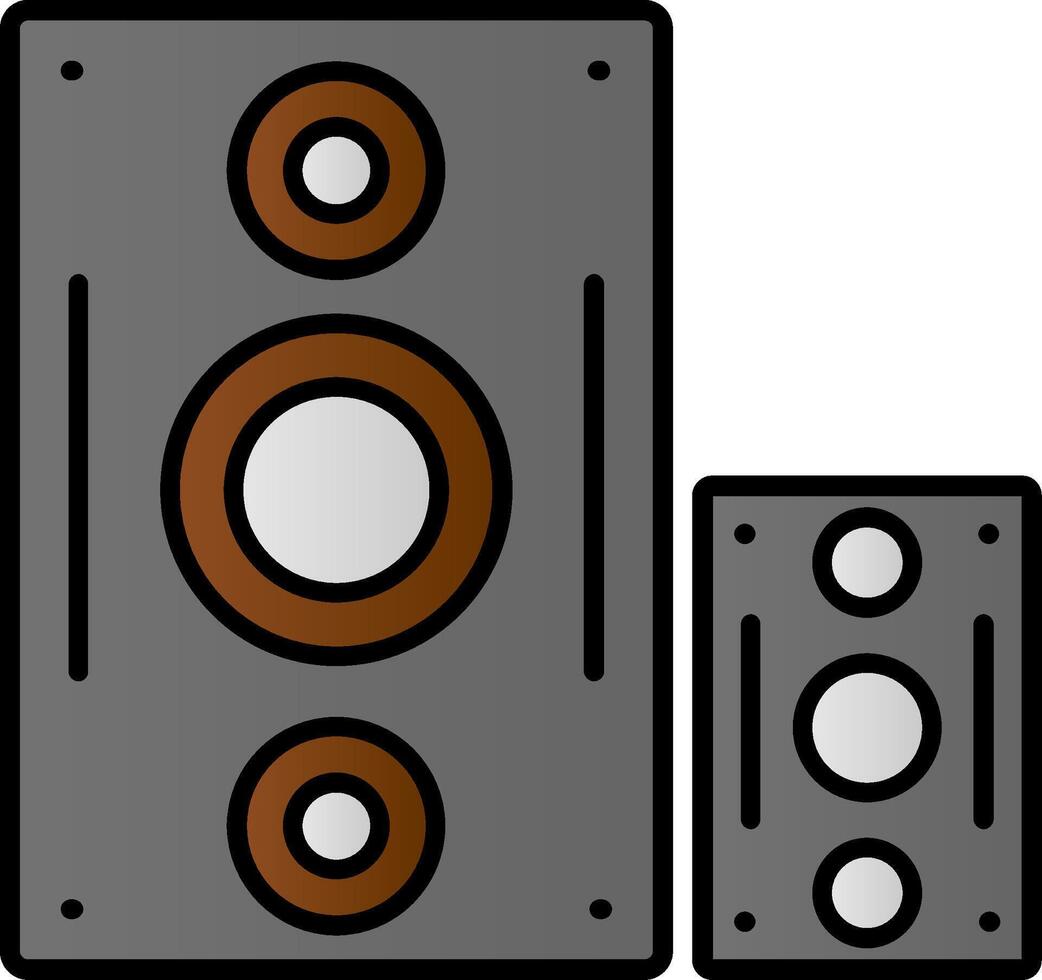 altoparlante linea pieno pendenza icona vettore