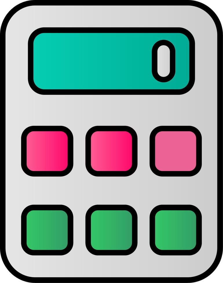 calcolatrice linea pieno pendenza icona vettore
