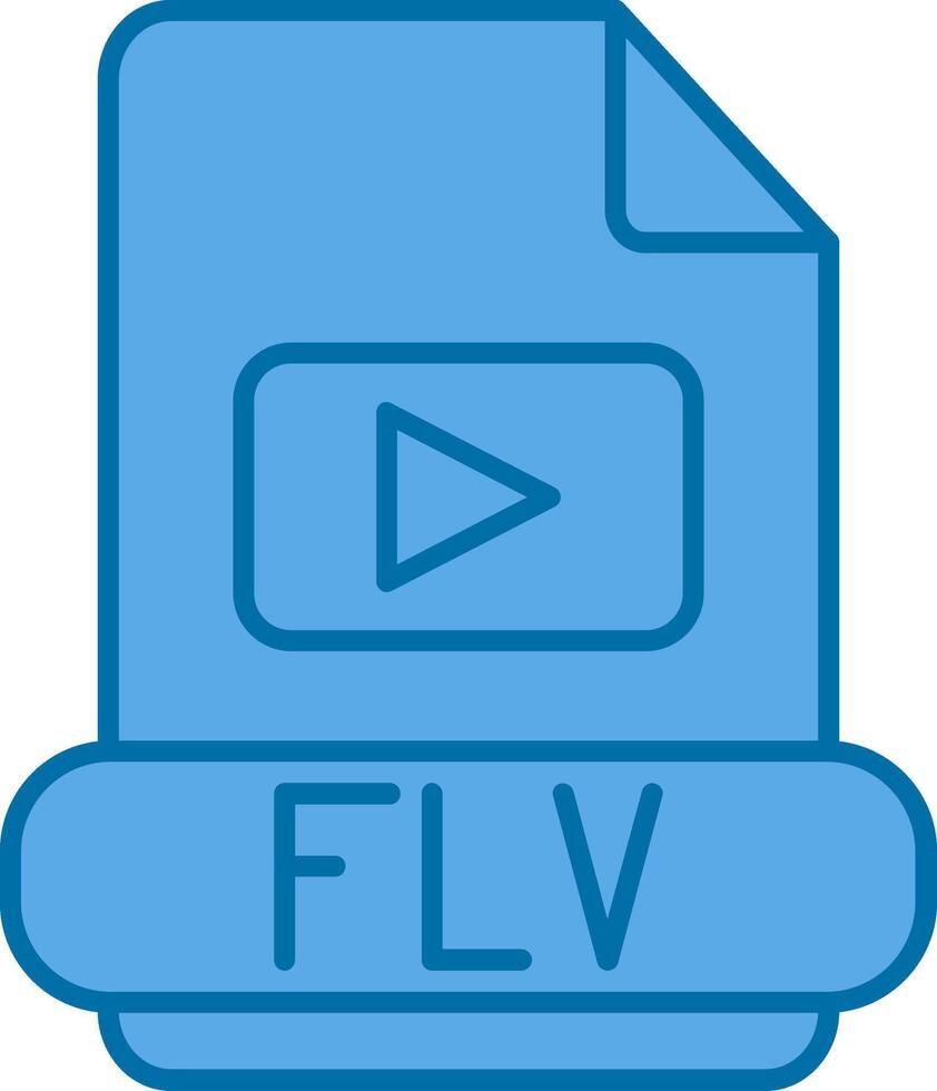 flv pieno blu icona vettore