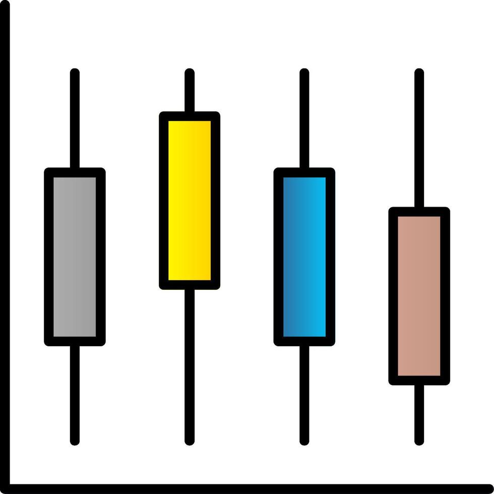 diagramma linea pieno pendenza icona vettore