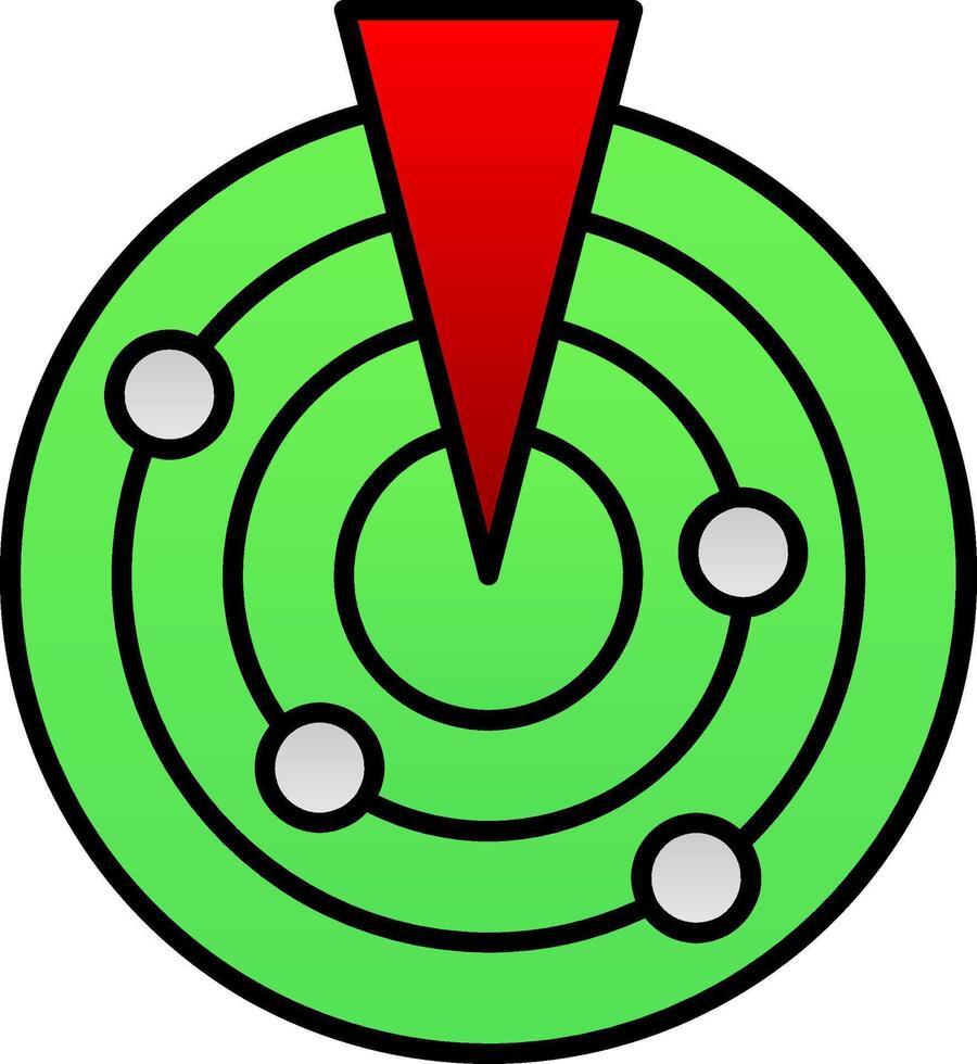 radar linea pieno pendenza icona vettore