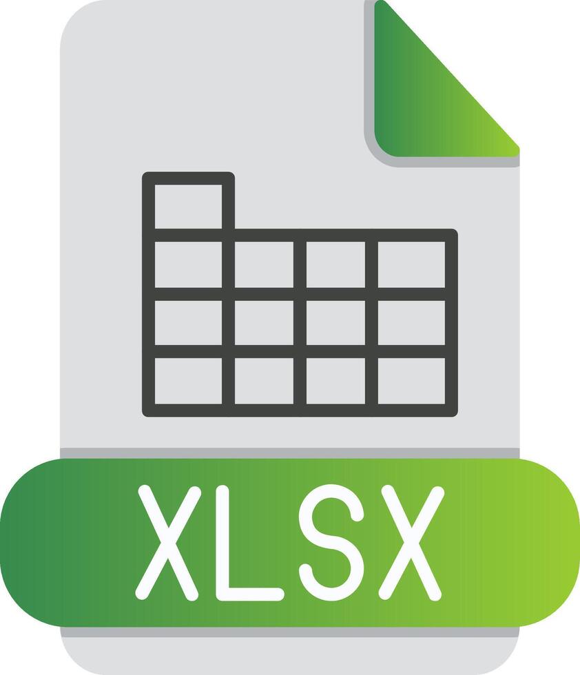 xlsx piatto pendenza icona vettore