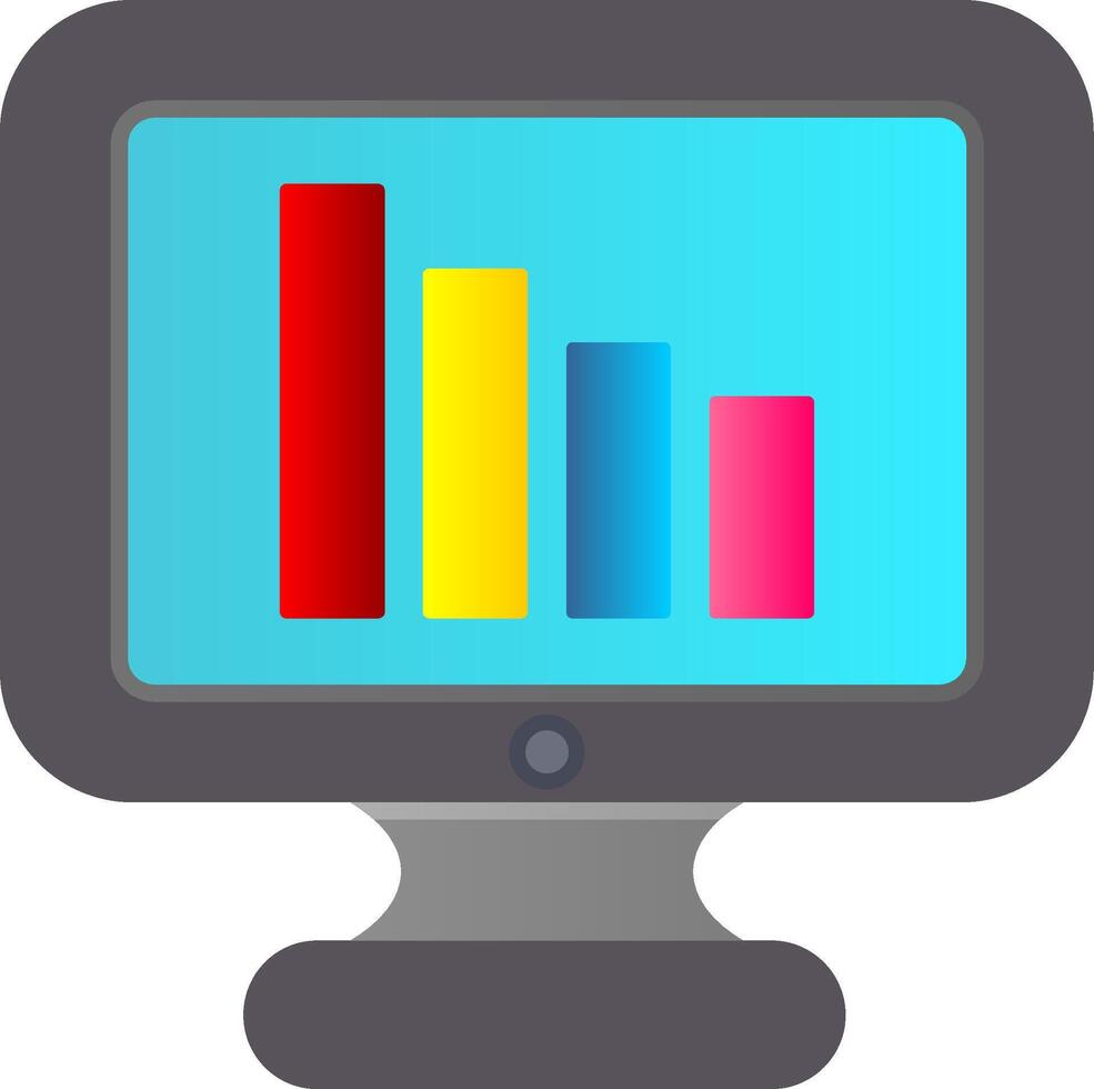 bar grafico piatto pendenza icona vettore