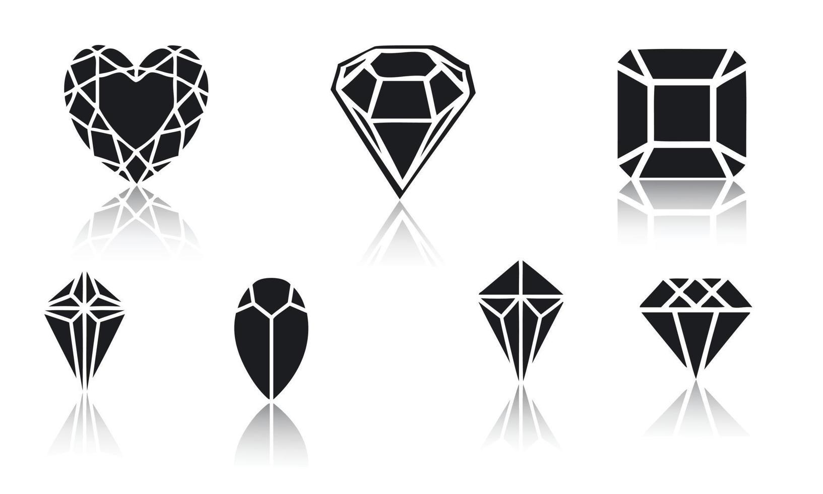 set di disegno del modello di vettore dell'icona del diamante