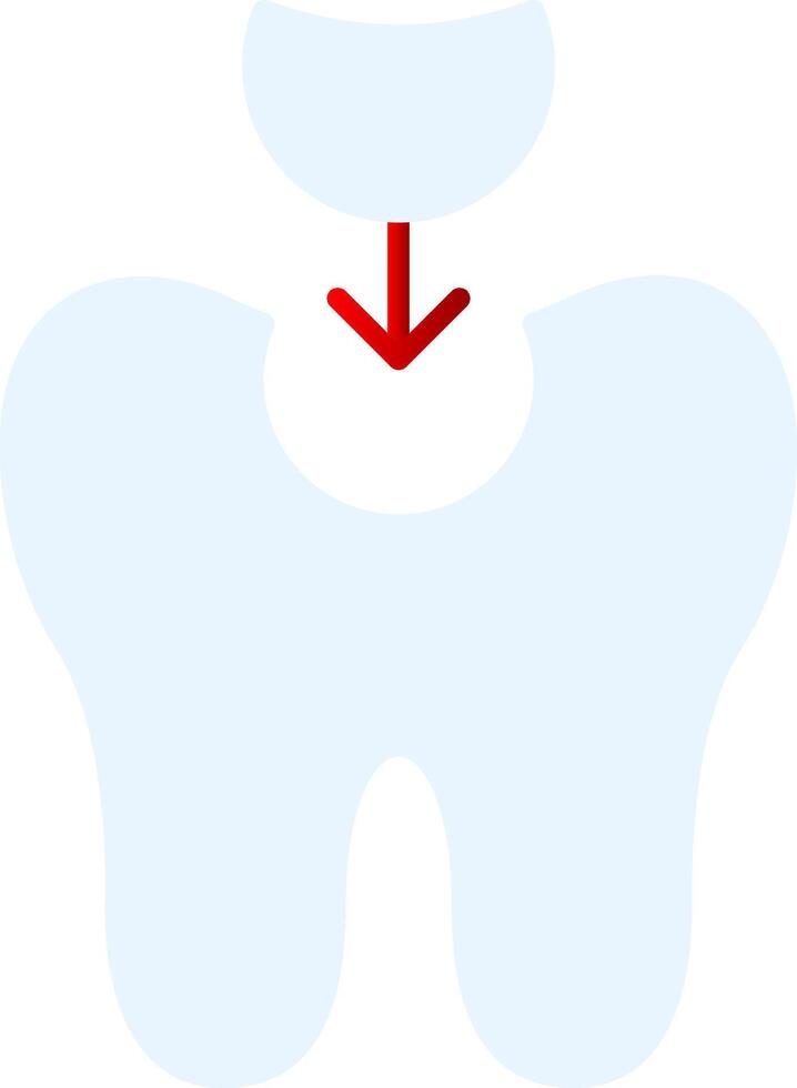 dente Riempimento piatto pendenza icona vettore