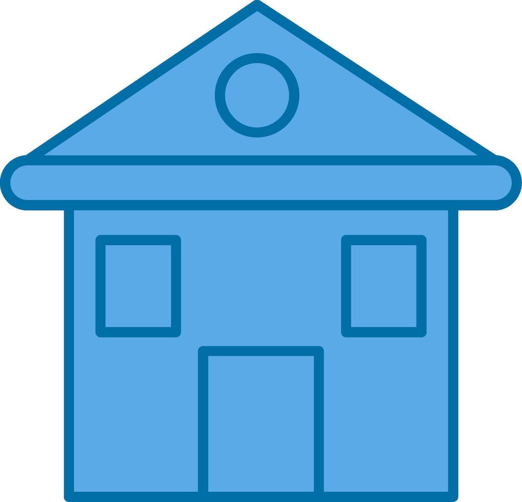 casa pieno blu icona vettore