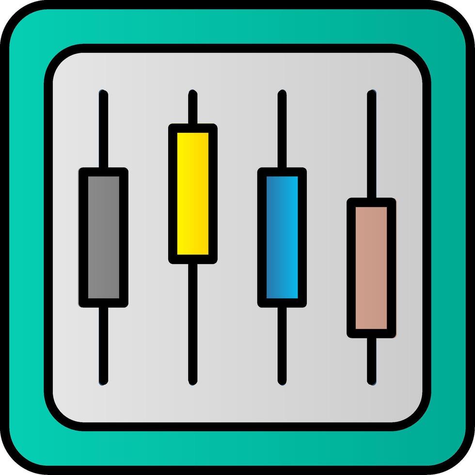 diagramma linea pieno pendenza icona vettore