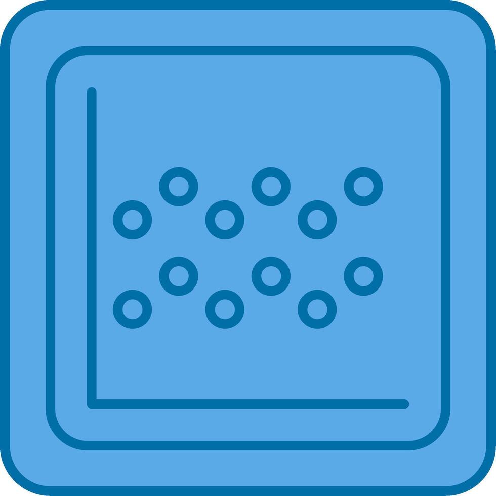 grafico pieno blu icona vettore