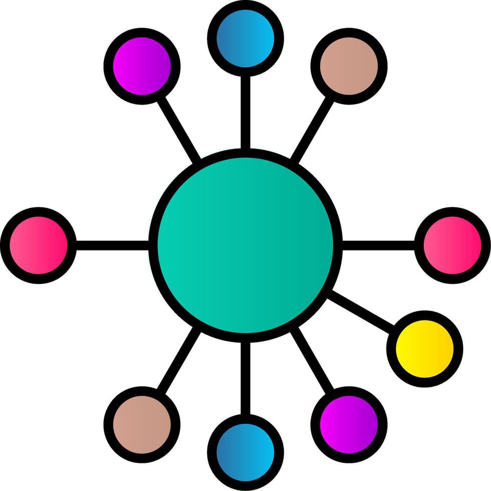 diagramma linea pieno pendenza icona vettore