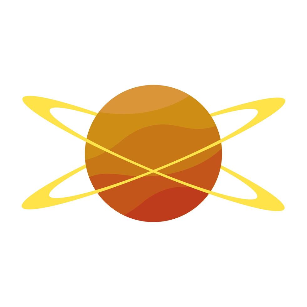 pianeta spaziale con icona orbite vettore