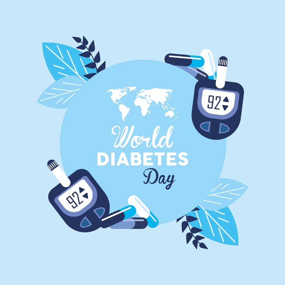 glucometri per la giornata mondiale del diabete vettore