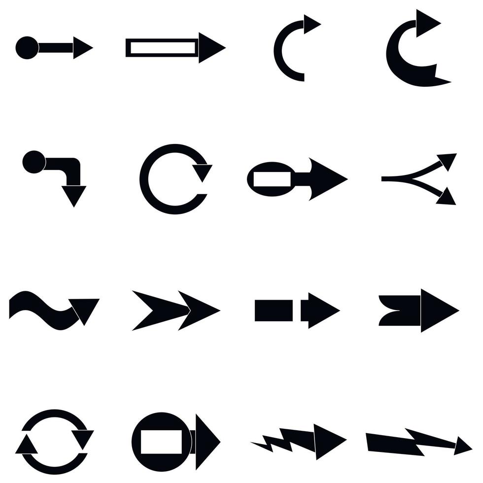 set di icone freccia, stile semplice vettore