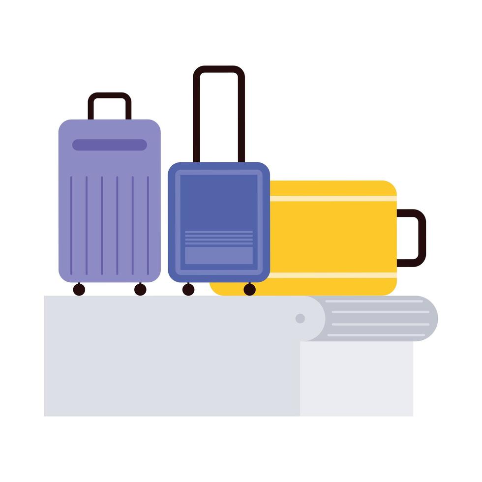 valigie in banda di trasporto aeroportuale vettore
