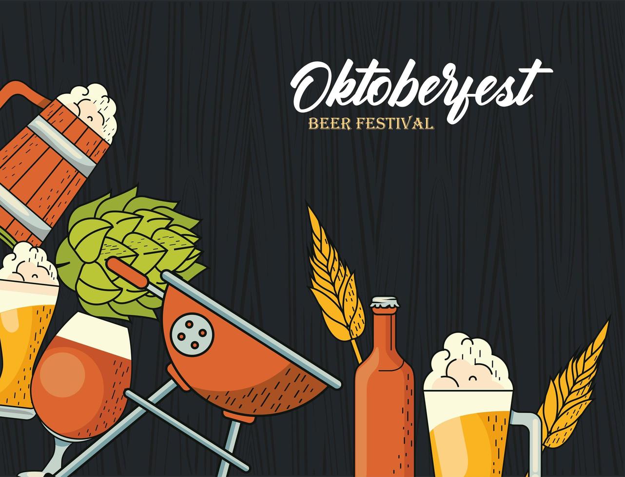 celebrazione del poster dell'oktoberfest vettore