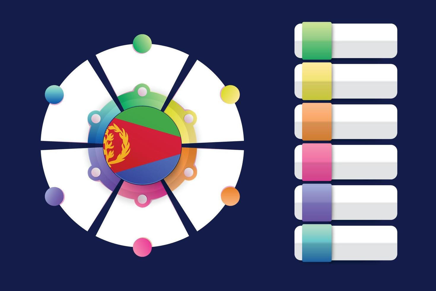 bandiera eritrea con design infografico incorporato con forma rotonda divisa vettore