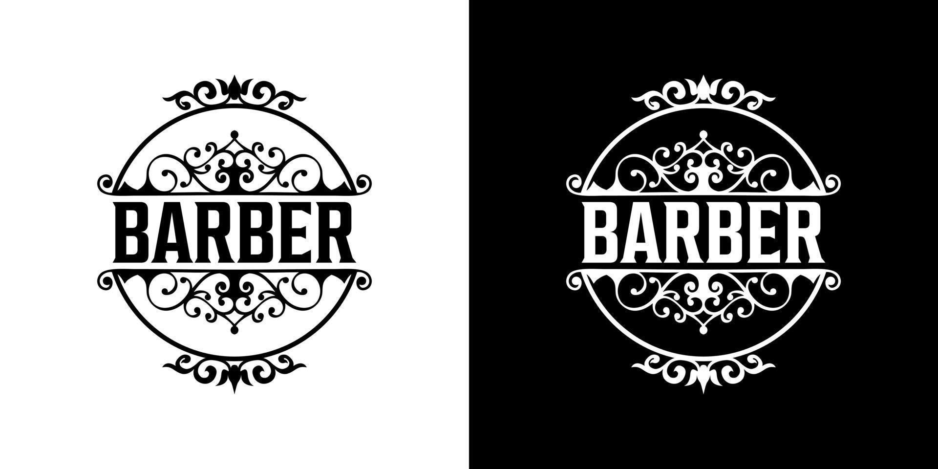 modello di progettazione del logo del negozio di barbiere vettore