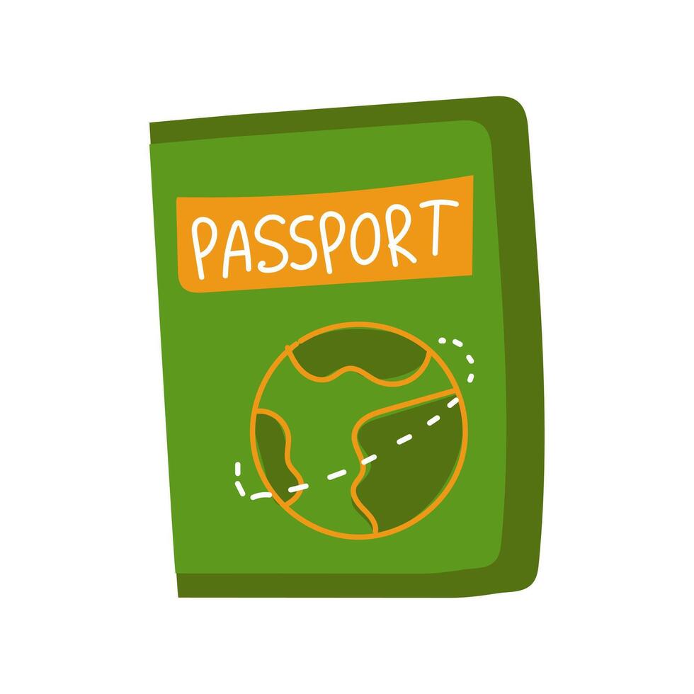 copertina per il piatto passaporto. il verde passaporto copertina è evidenziato su un' bianca sfondo. vettore illustrazione. il passaporto icona è evidenziato su un' bianca sfondo. passaporto copertina con piatto design