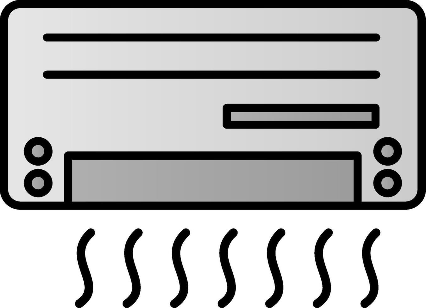 aria condizionatore linea pieno pendenza icona vettore