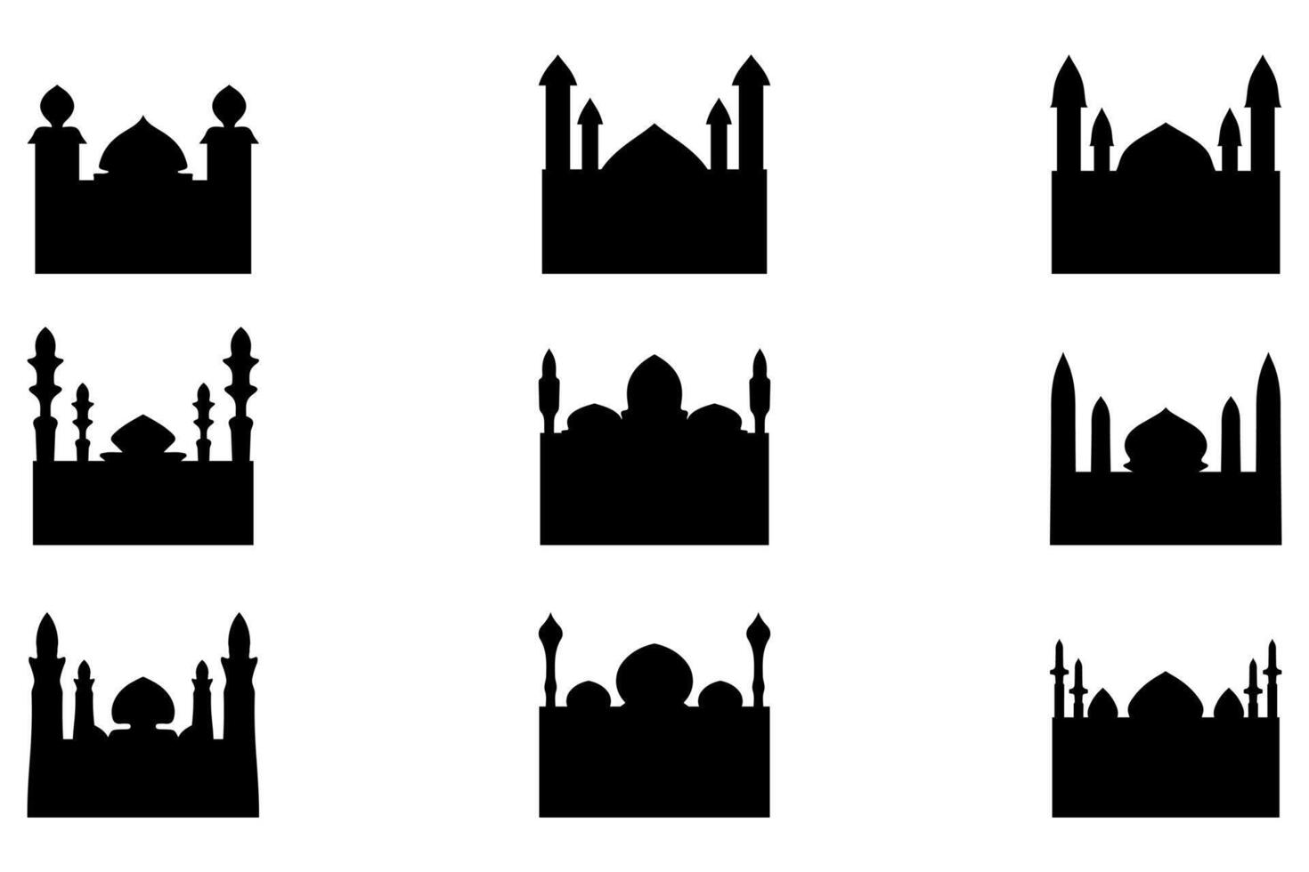 semplice moschea edificio icona impostato vettore