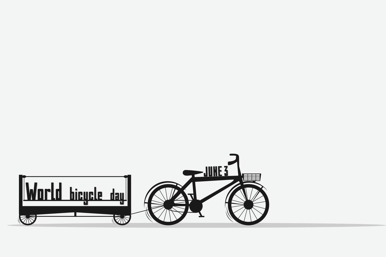 mondo bicicletta giorno manifesto modello. giugno 3. bicicletta eco trasporto vettore