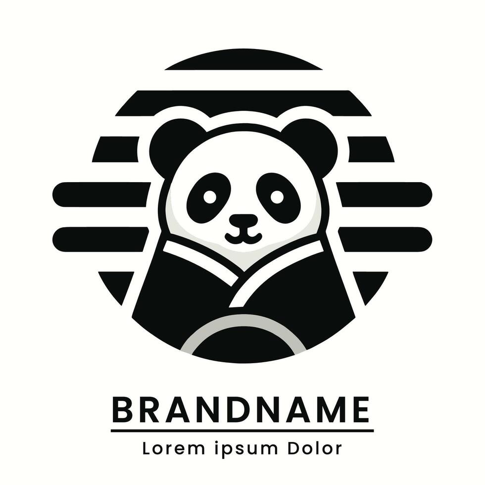 portafortuna panda logo design moderno classico portafortuna il branding vettore