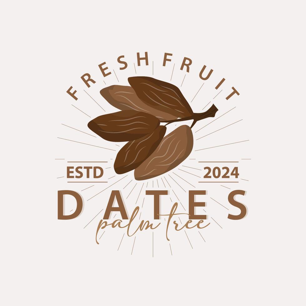 Data frutta logo, elegante minimalista premio disegno, dolce Data frutta logo templet illustrazione vettore