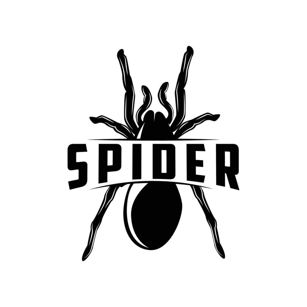 retrò animale insetto ragno logo design Vintage ▾ illustrazione semplice nero silhouette modello vettore