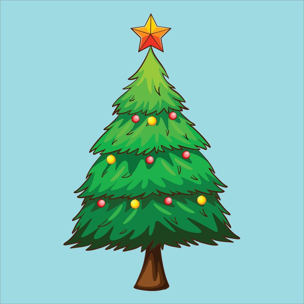 Natale albero clipart vettore illustrazione.